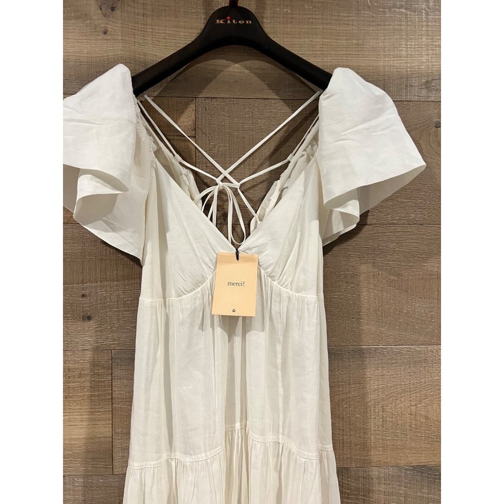 NWT La Ligne Stella ivory linen maxi dress size L - Picture 4 of 10